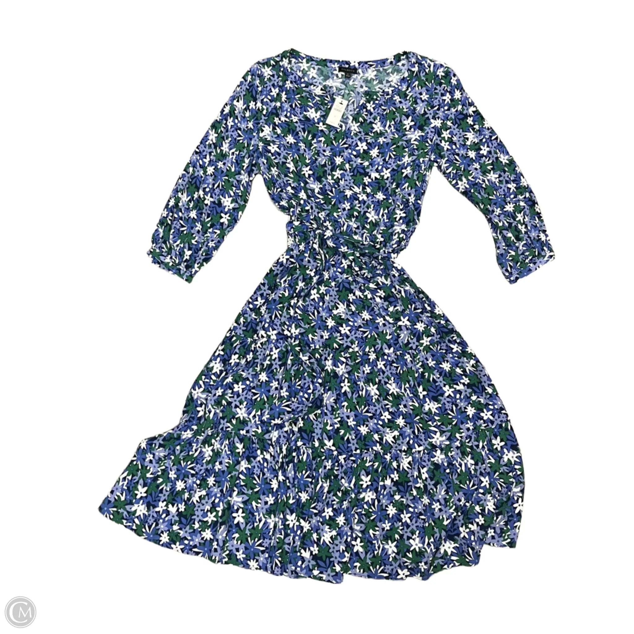 Dress Casual Midi By Talbots In Blue & Green, Size: S Tunics Evening elegant