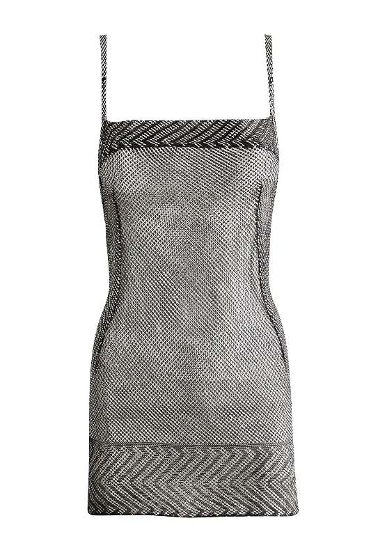 1920's Egyptian Black and Silver Mini Dress Fashionable Party Mini Dress