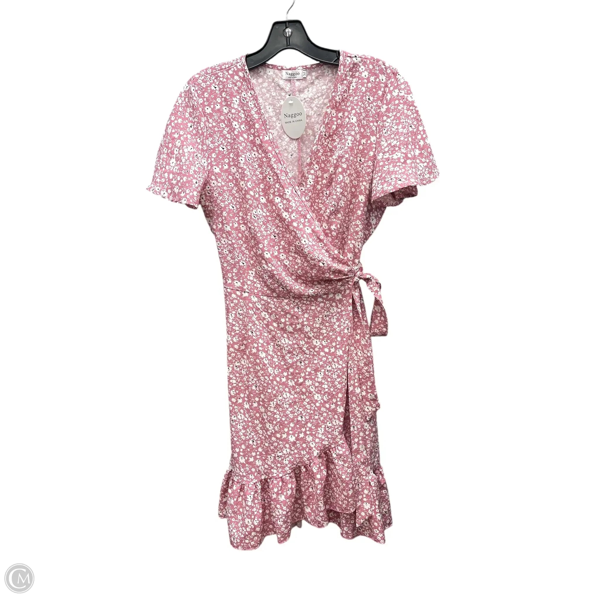 Dress Casual Short By Naggoo In Pink & White, Size: M Off-the-shoulder Chic Trendy