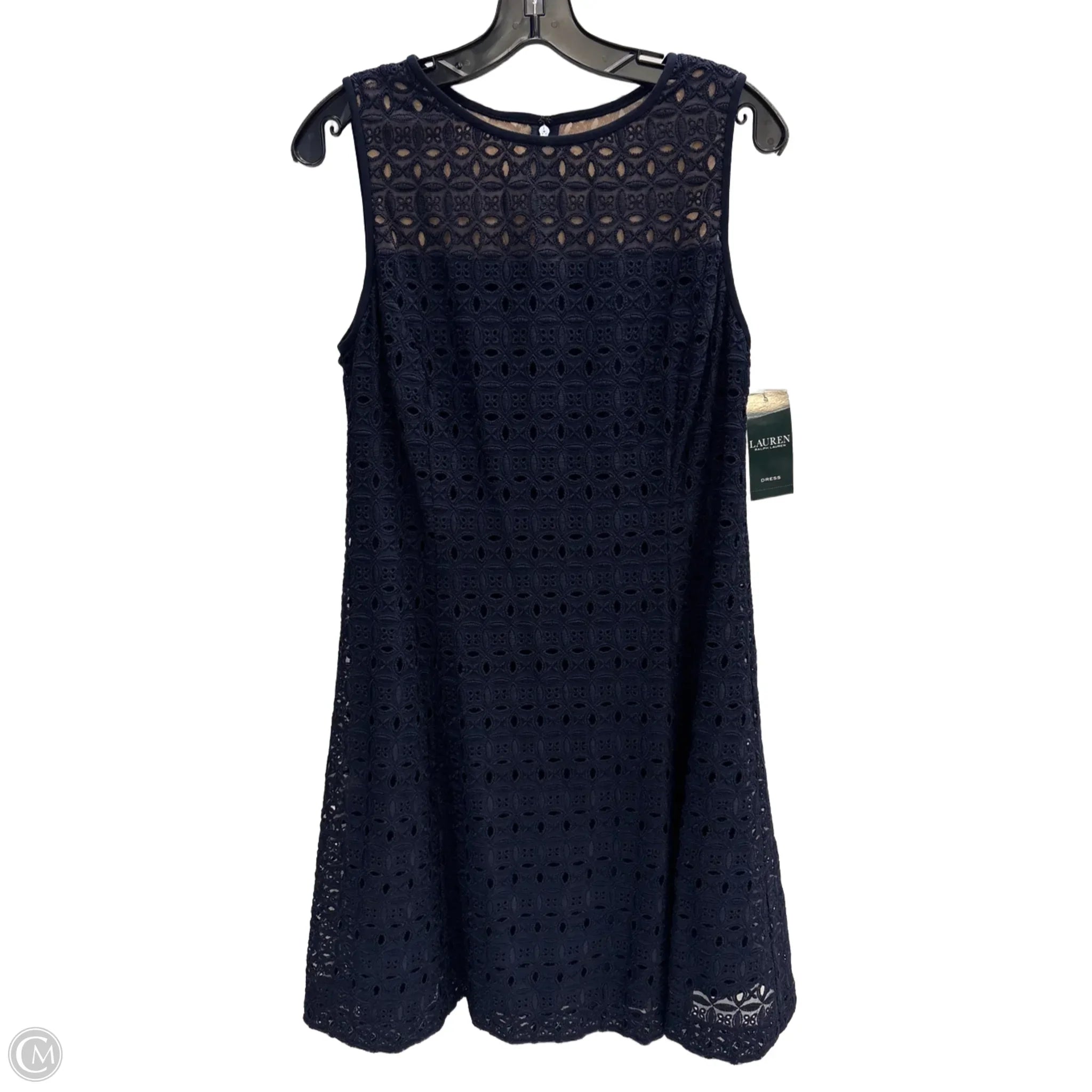 Dress Casual Midi By Lauren By Ralph Lauren In Navy, Size: 10 Tunics Stylish elegant Dress Casual Midi By Lauren By Ralph Lauren In Navy, Size: 10 Tunics Stylish elegant