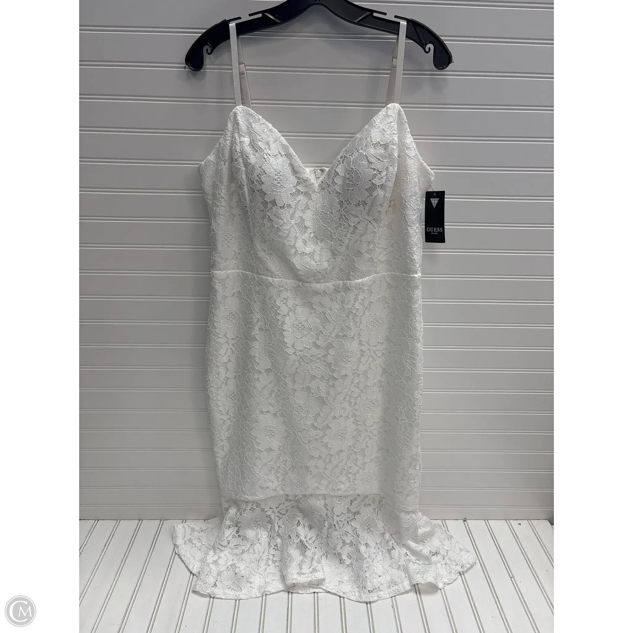 Dress Party Midi By Guess In White, Size: 16 Tunics Luxurious high-end