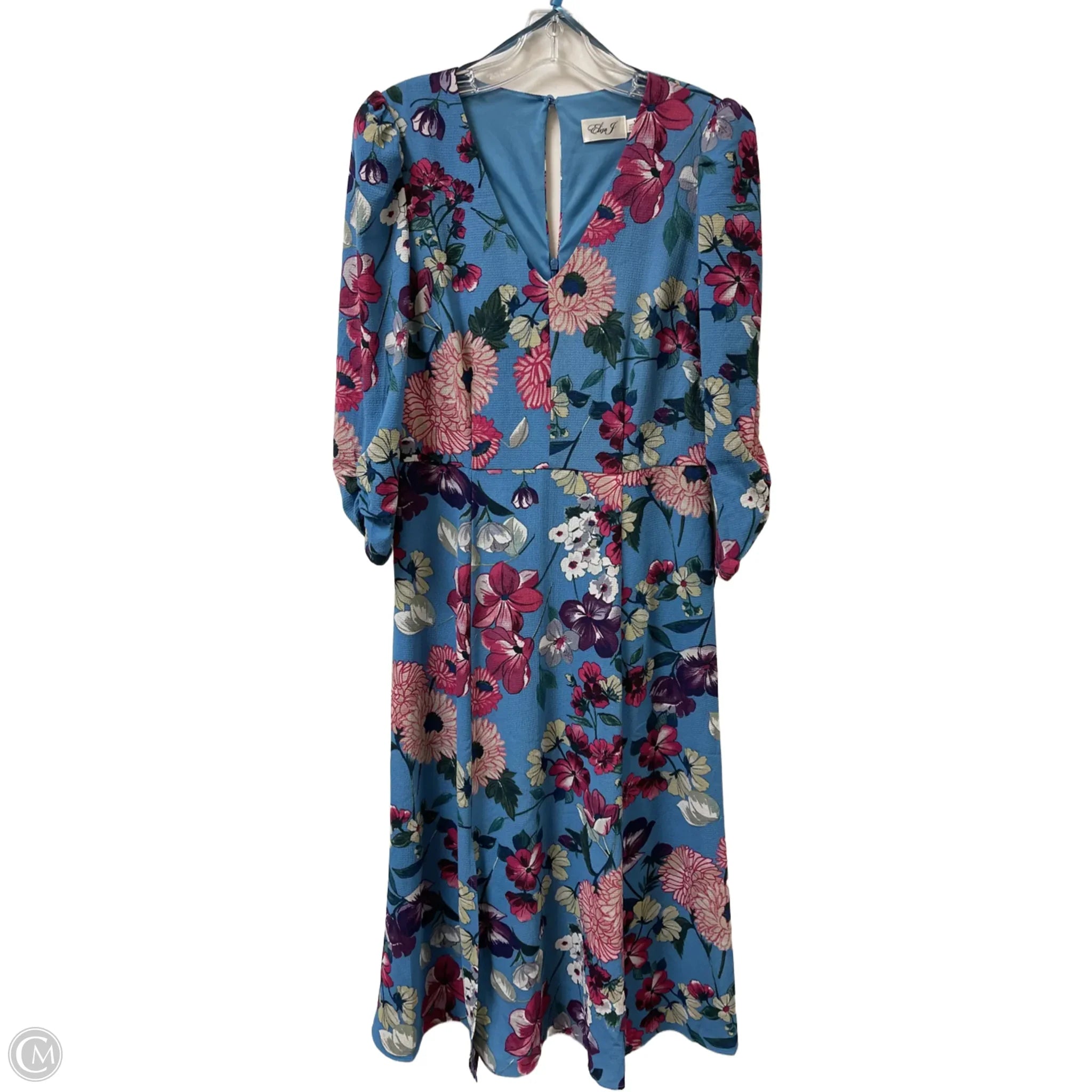 Dress Casual Midi By Eliza J In Blue, Size: M Square Neckline Feminine
