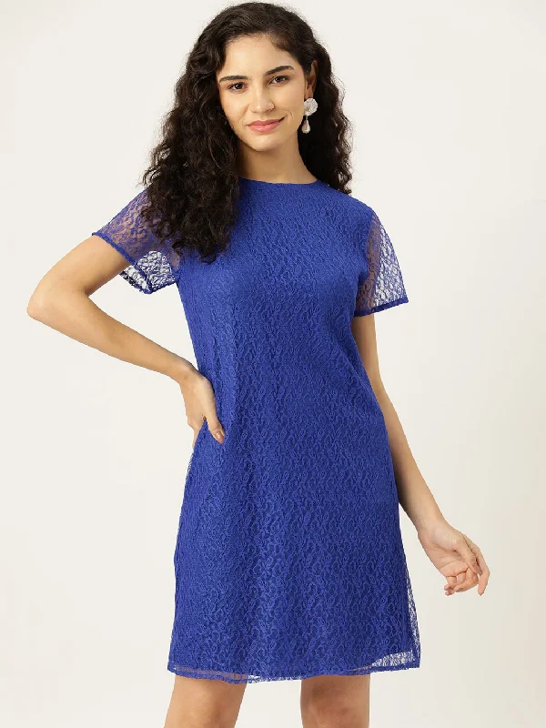 Net A-Line Mini Dress Trendy Off-Shoulder Dress Mini