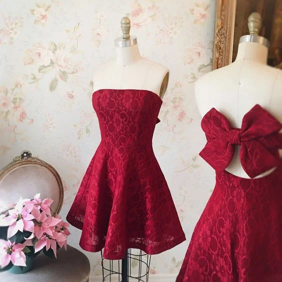 2019 Homecoming Dresses A Line red Short/Mini dress   cg3260 Comfortable Wrap Mini Dress