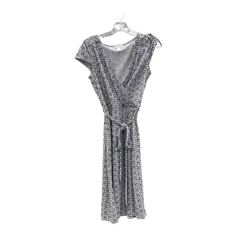 Dress Casual Short By Loft In Black & White, Size:S Square Neckline Feminine