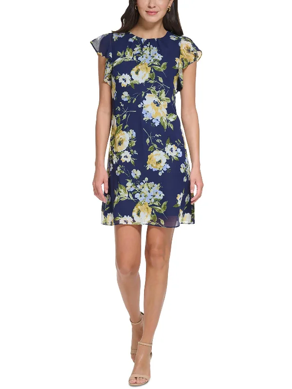 Womens Wedding Guest Mini Shift Dress Tunics Short Trendy