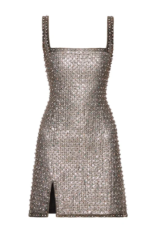 Achilles Mini Dress - Mercury Elegant Off-Shoulder Dress Mini