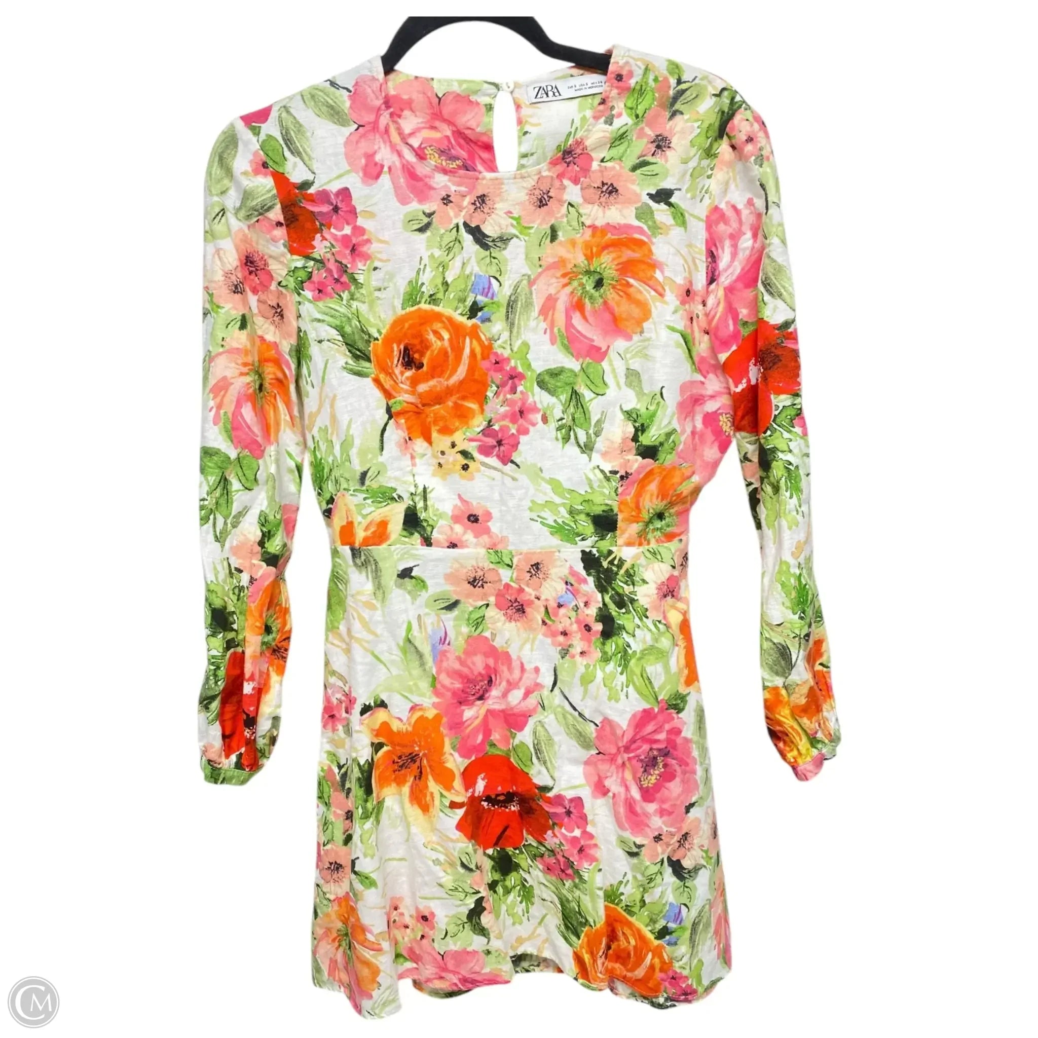 Dress Casual Short By Zara In Floral Print, Size: S Tunics Polka dots
