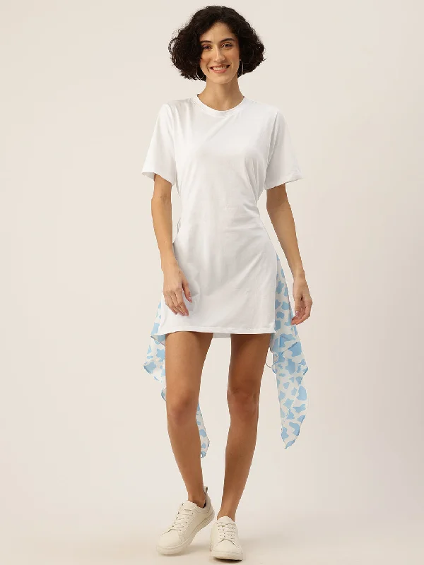 Asymmetric Bodycon Mini Dress Comfortable Fit-and-Flare Mini Dress