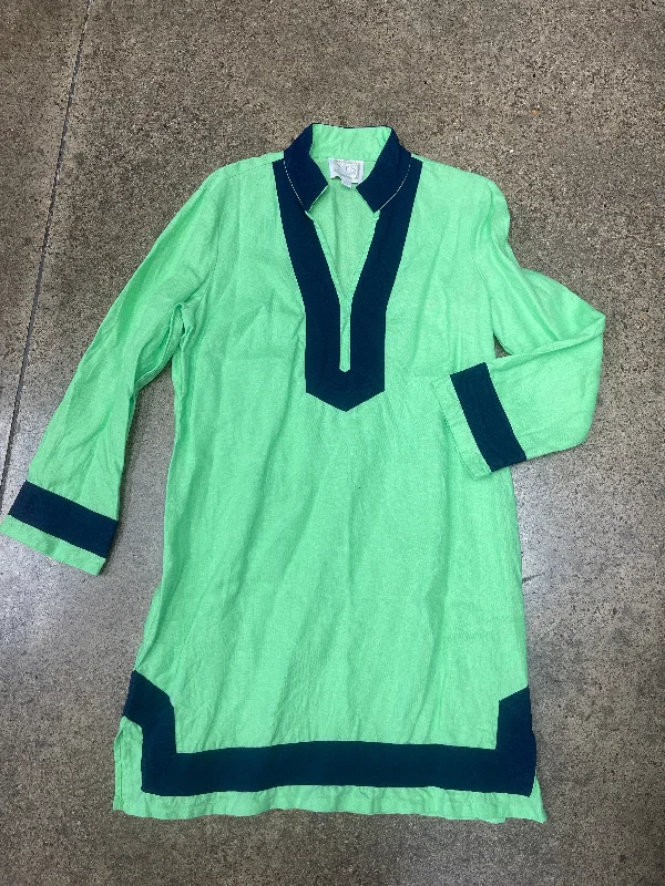 Dress Casual Short By Sail To Sable In Blue & Green, Size:L Off-the-shoulder Chic Trendy