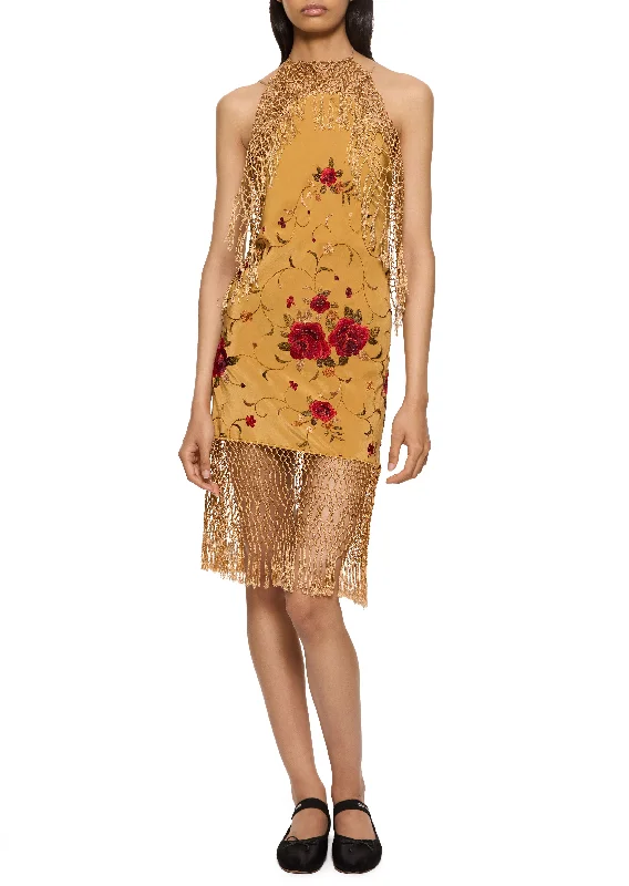 Iris Demi Couture Piano Shawl Halter Mini Dress Trendy Cut-Out Mini Dress