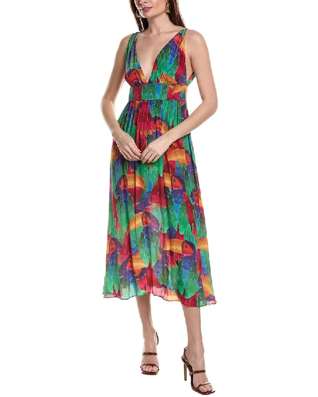 FARM Rio Painted Toucans Midi Dress Tunics Modern contemporary