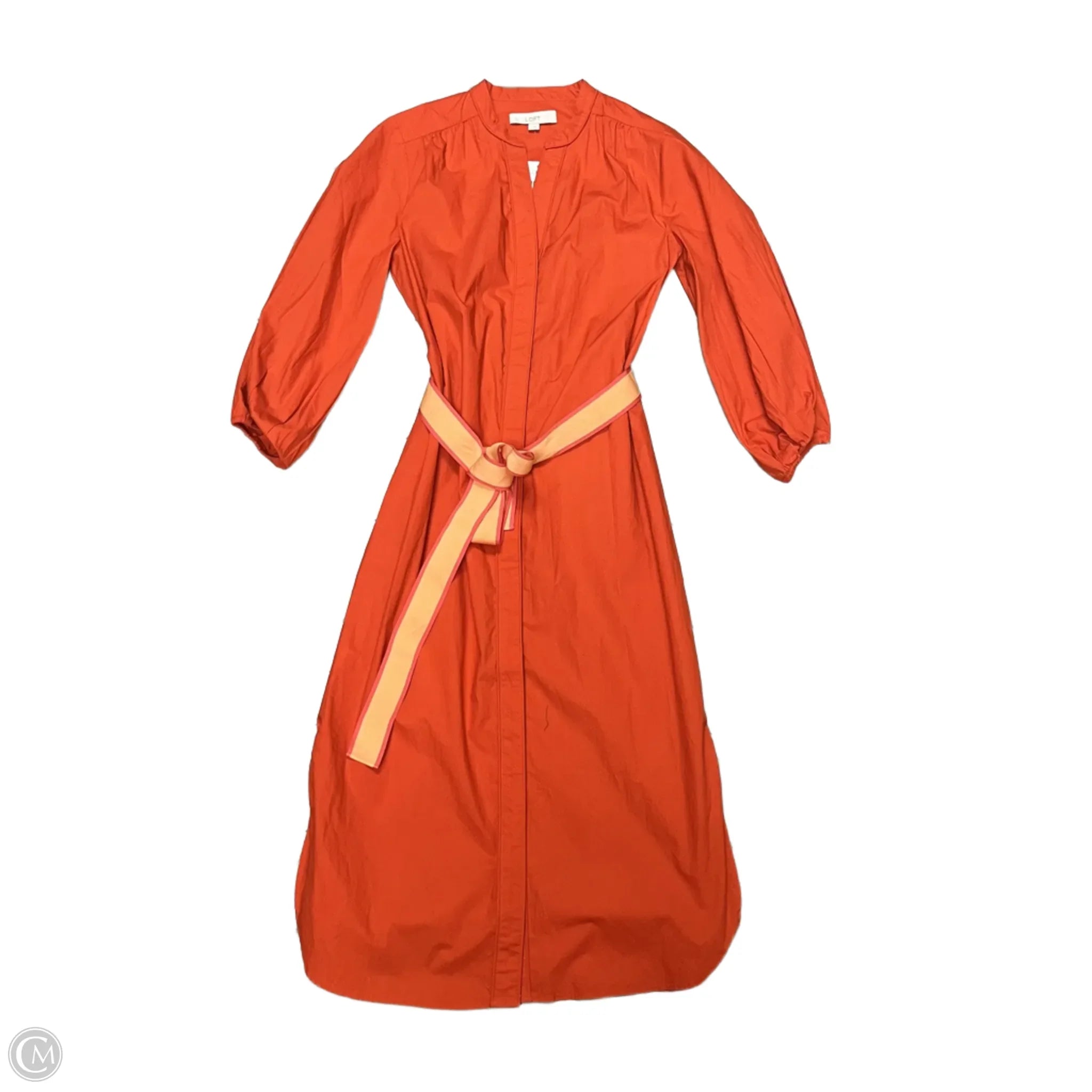 Dress Casual Maxi By Loft In Orange, Size: S Tunics Polka dots