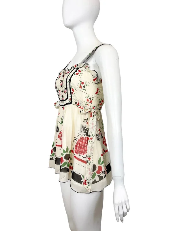 2000s ANNA SUI Micro Mini Dress Trendy A-Line Mini Dress