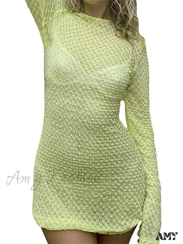 Amy Fashion - Sexy Long Sleeve Backless Tie up Solid Mini Dress Stylish Ruffle Mini Dress Amy Fashion - Sexy Long Sleeve Backless Tie up Solid Mini Dress Stylish Ruffle Mini Dress