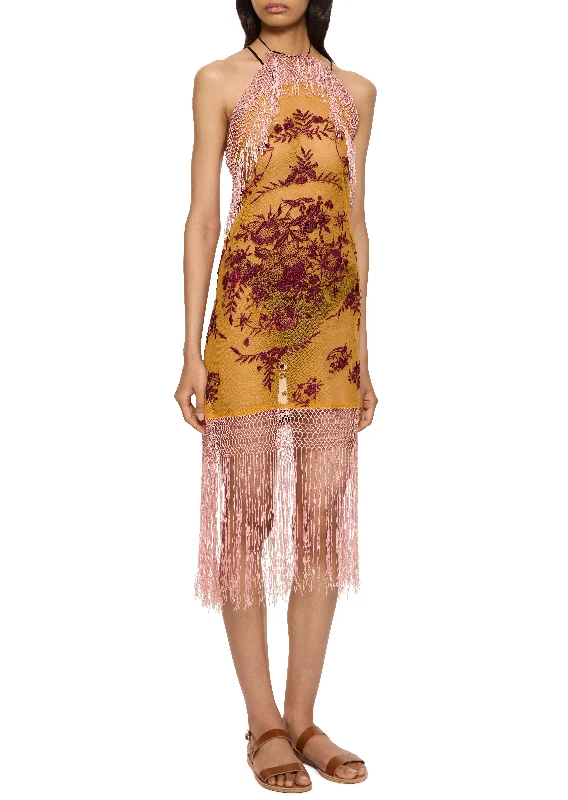 Celia Demi Couture Piano Shawl Halter Mini Dress Stylish Ruffle Mini Dress