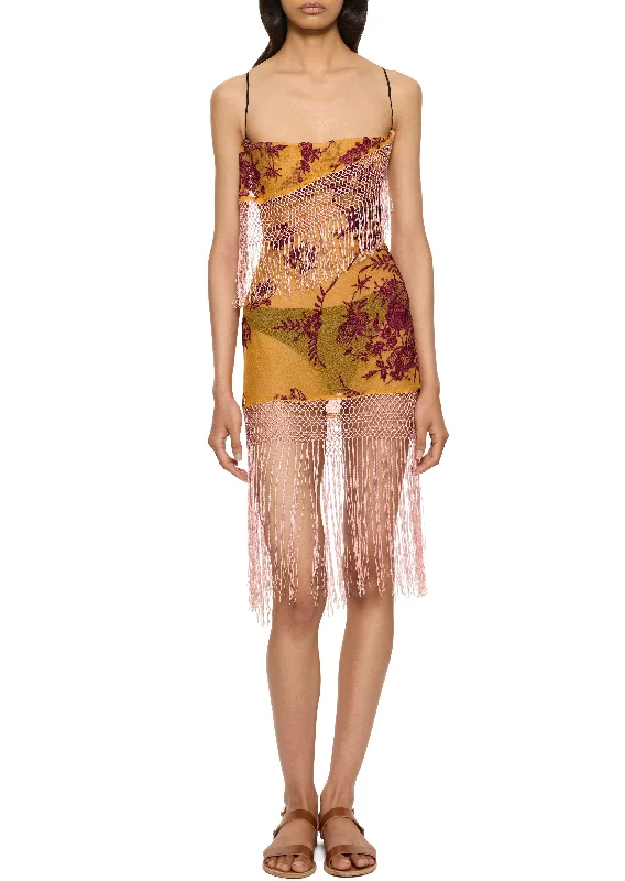 Camellia Demi Couture Piano Shawl Mini Dress Cozy Satin Mini Dress