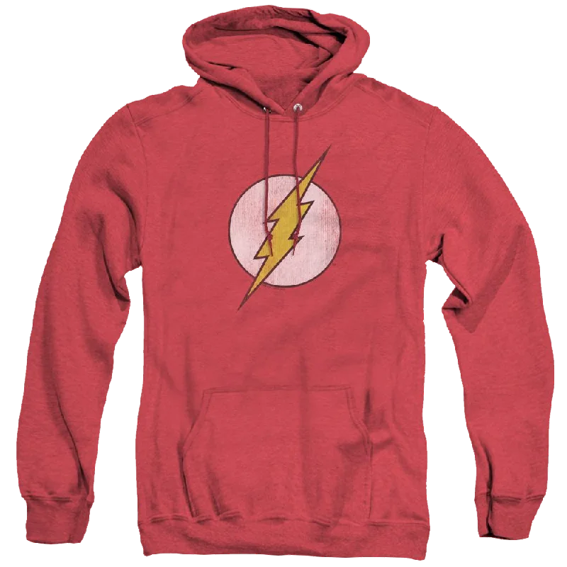 Flash, The Flash Logo Distressed - Heather Pullover Hoodie Cable Knit Chunky