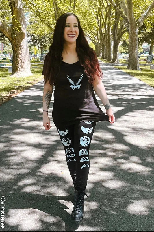 Moon Phase Leggings Elegant Metallic Leggings