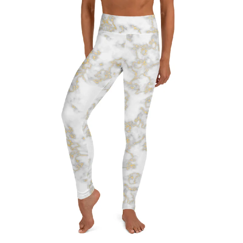 Gold Marble Yoga Leggings Trendy Polka Dot Leggings