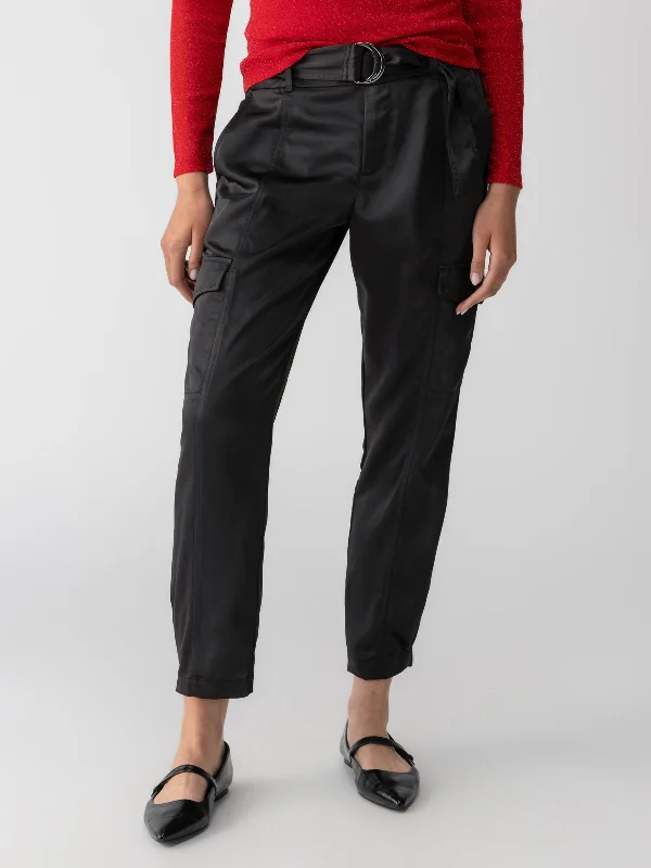 Classy Cargo Standard Rise Trouser Black Trousers Plaid Checkered