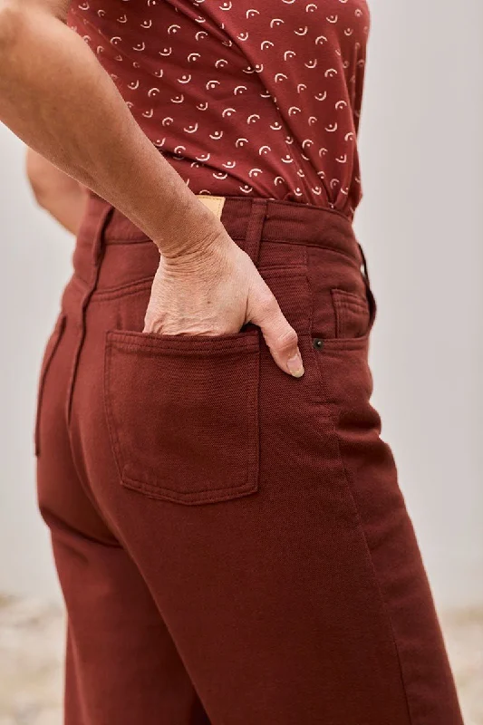 Juliet Trousers Momfit Garnet Agate Trousers Satin Smooth