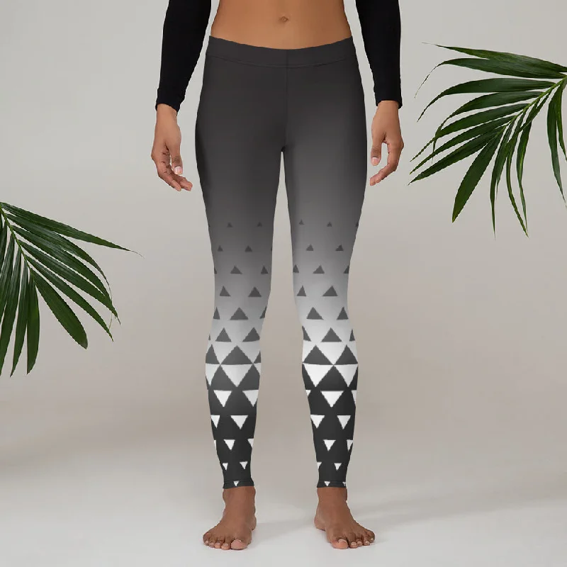 Triangulated Leggings Trendy Foil Finish Leggings