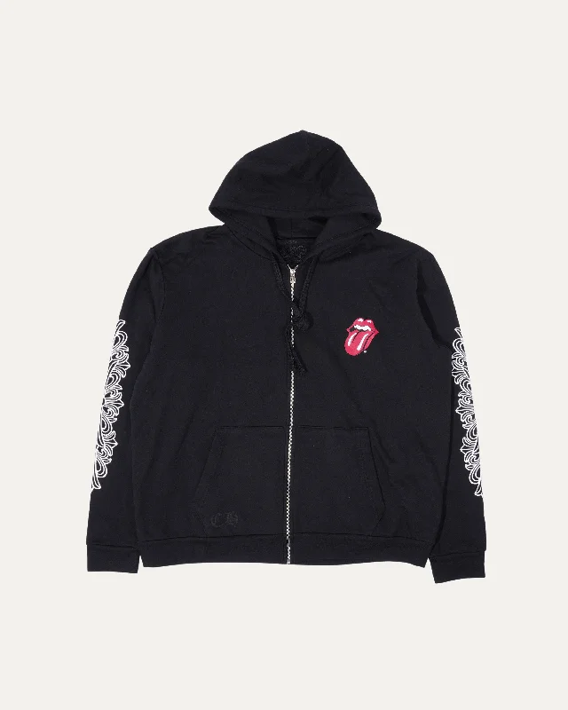 Rolling Stones Zip-Up Hoodie Hoodie with Puffed Sleeves Voluminous Trendy