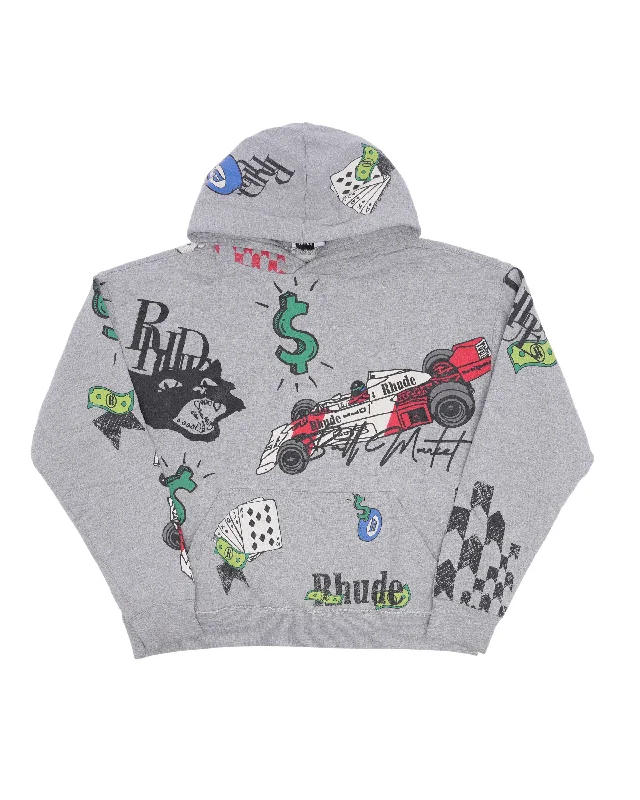 Doodle Hoodie Hoodie with Gradient Ombre Colorful