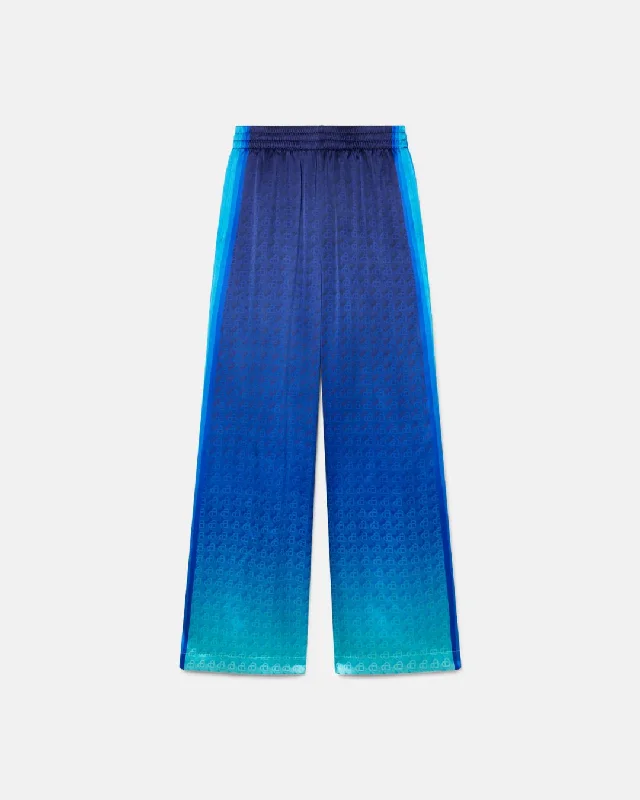 Casablanca Women Printed Wide Leg Trousers The Night View Trousers Gym Athletic