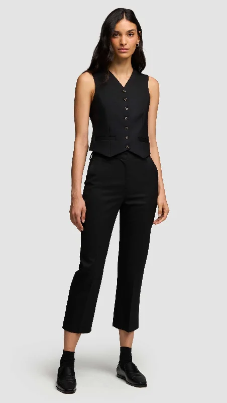 Cropped Straight Leg Trouser in Seasonless Wool | Black Trousers Exclusive Limited