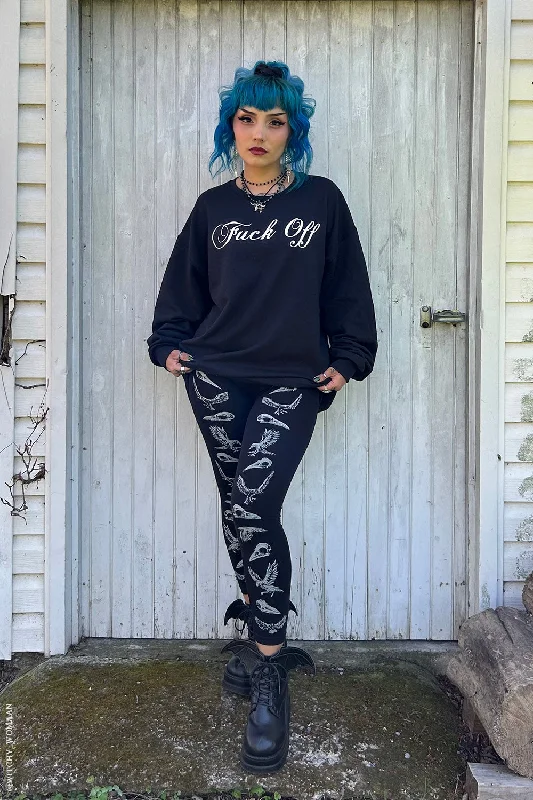 Poe's Raven Leggings [GRAY ASHES] Cozy Bootcut Leggings