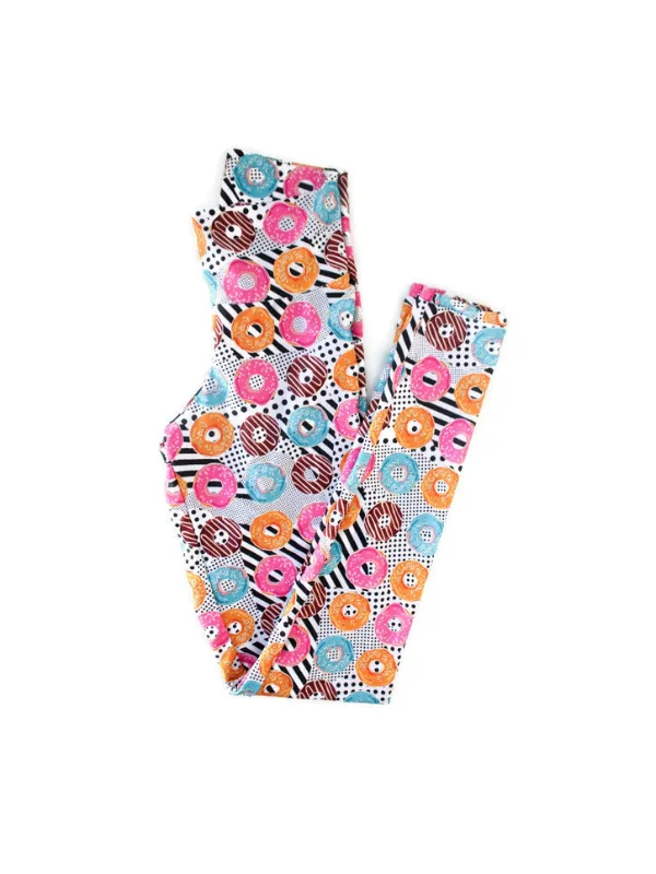 Adult Donuts Leggings Elegant Animal Print Leggings