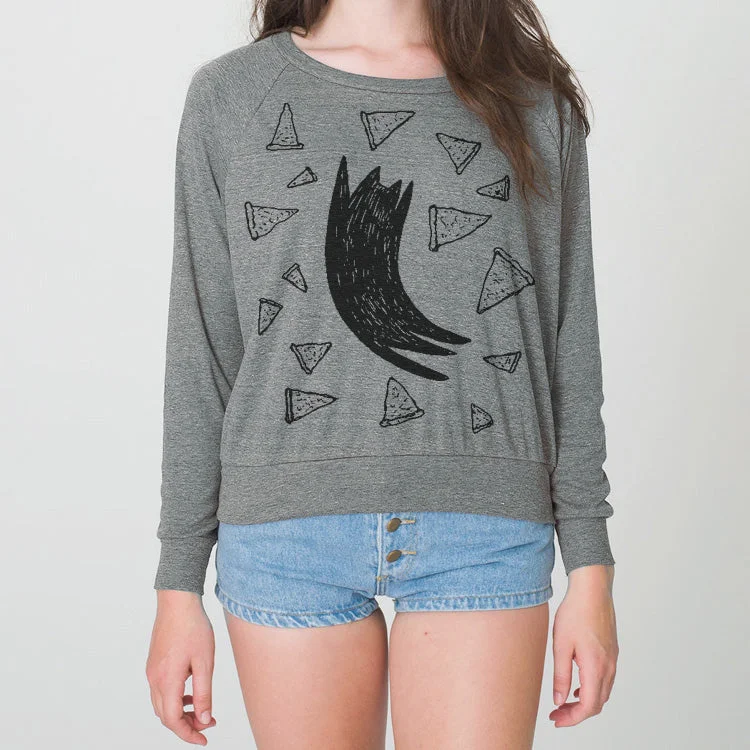 Womens Pizza Cat Pullover Mock Neck Pullover