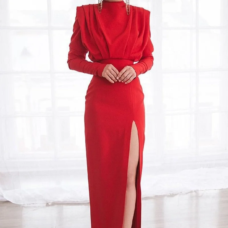 Turtleneck Pullover Summer Fashion Dress Jewel Neck Pullover