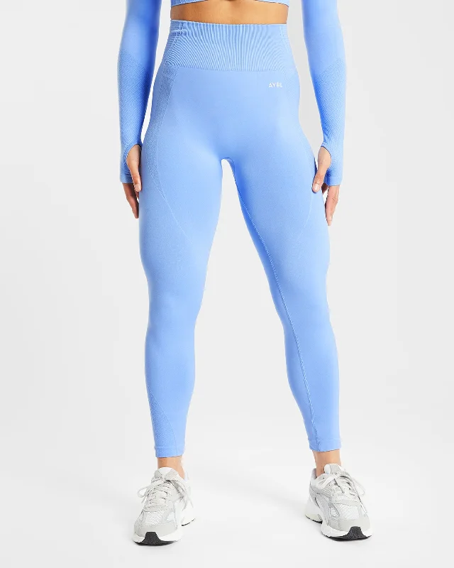 Balance V2 Seamless Leggings - Chambray Blau Trendy Faux Suede Leggings