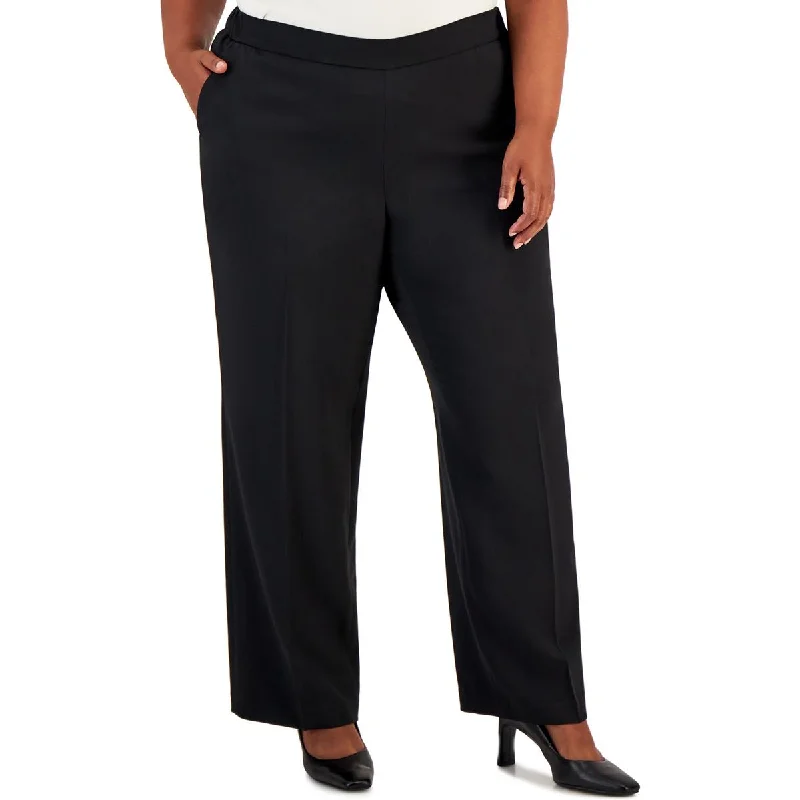 Kasper Womens Plus Crepe Wide Leg Trouser Pants Trousers Fall Fleece