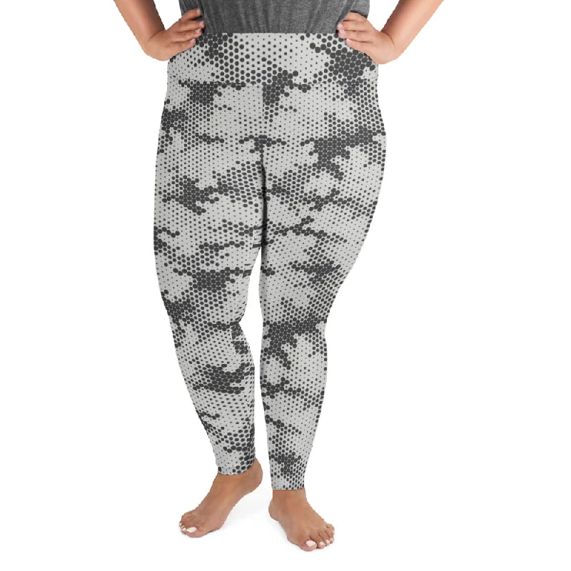 Halvtone Camo Plus Size Leggings Comfortable Compression Leggings