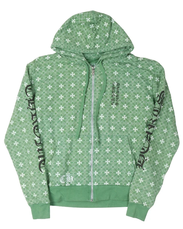 Monogram Horseshoe Logo Zip Up Hoodie Hoodie with Patch Decorative Personalized