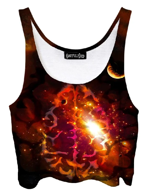 Mindful Space Brainstorm Galaxy Crop Top Knit Fabric Woven Fabric Fleece Fabric