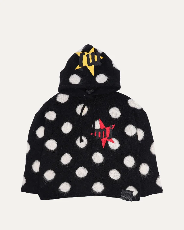 CPFM Brushed Spots Alpaca-Blend Knit Hoodie Hoodie with Puffed Sleeves Voluminous Trendy