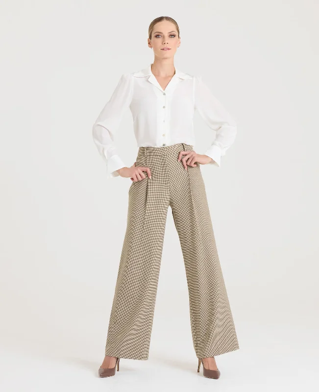 Cheston Wide Leg Check Trouser Trousers Favorite Customer
