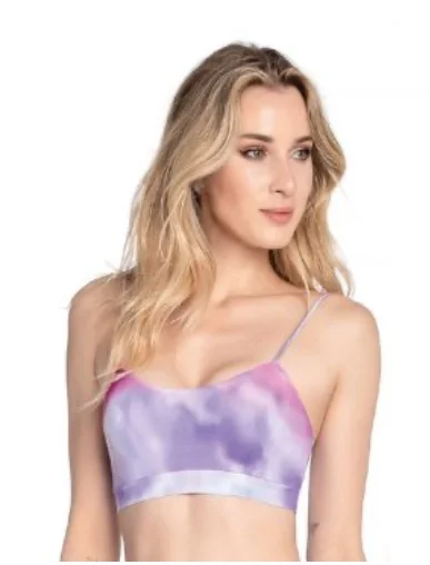 Tie Dye Crop Top Zippered Buttoned Snapped