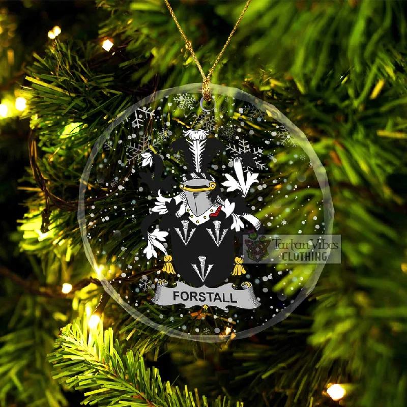 Forstall Irish Clan Christmas Glass Ornament with Coat of Arms Bomber Jacket Denim Jacket Leather Jacket