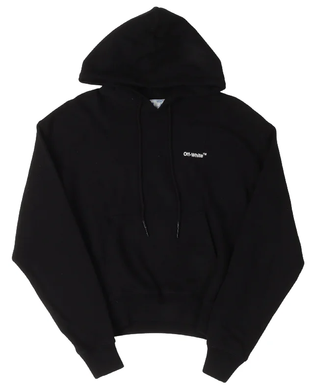 Caravaggio Arrow Print Hoodie Hoodie with Hem Frayed Vintage Worn