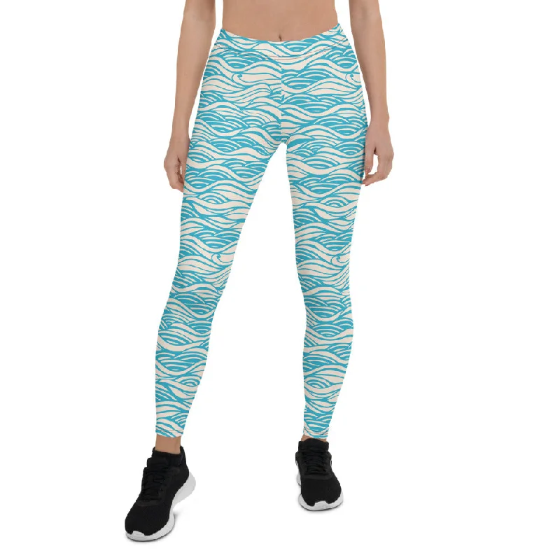 The Wave Pattern Leggings Classic Solid Color Leggings
