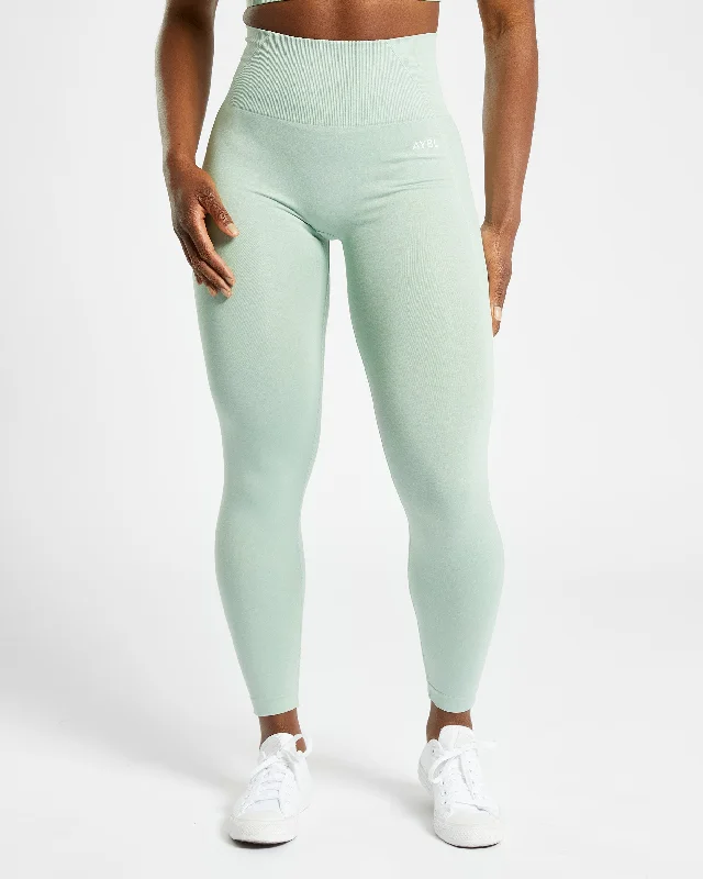 Empower Seamless Leggings - Spring Green Marl Trendy Seamless Sports Leggings