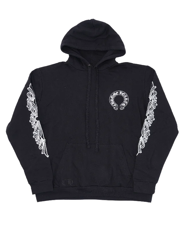 Horseshoe Logo Hoodie Hoodie with Belted Waist Structured Tailored