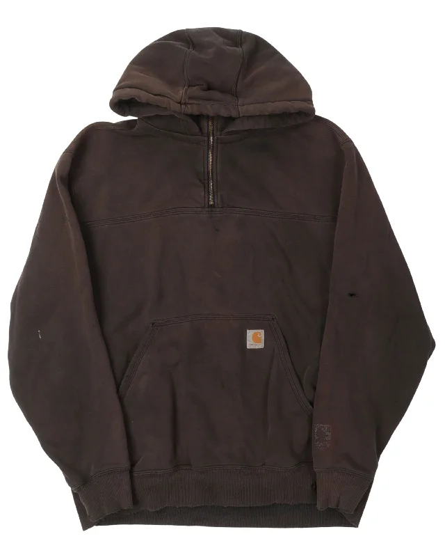 Carhartt Quarter-Zip Hoodie Hoodie with Monochrome Minimalist Simple