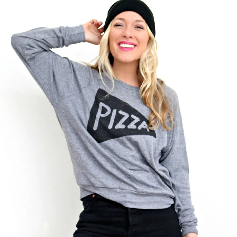 Pizza Slice Womens Pullover T-shirt Ruffle Sleeve Feminine